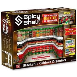 Spicy Shelf Deluxe - Expandable Spice Rack and Stackable Cabinet & Pantry Organizer (1 Set of 2 shelves) - As seen on TV