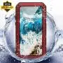 Mangix Compatible with iPhone 12 Case and iPhone 12 Pro Case (2020), Built-in Glass Screen Protector Military Grade Drop Shock Protection Metal Bumper for Apple iPhone 12/12 Pro 6.1'' (Red)