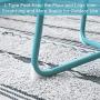 Metal Patio Side Table 18” x 18” Heavy Duty Weather Resistant Anti-Rust Outdoor End Table Small Steel Round Coffee Table Porch Table Snack Table for Balcony Garden Yard Lawn, Light Blue