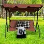 Tangkula 3 Seater Canopy Swing, Outdoor Patio Swing with Cushioned Steel Frame,Glider Swing Bench for Garden Backyard Porch (Coffee) Tangkula 3 Seater Canopy Swing, Outdoor Patio Swing with Cushioned Steel Frame,Glider Swing Bench for Garden Backyard Porch (Coffee)