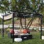 Best Choice Products 10x10ft Extra-Large Outdoor Patio Pergola Shelter w/Removable Retractable Sun Shade Canopy Cover, Weather-Resistant Fabric, Steel Frame, and 16 Ground Stakes, Black