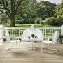 Crosley Furniture Griffith 4-Piece Metal Outdoor Conversation Set with Table, Loveseat, and 2 Chairs - White