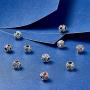 Kissitty 50-Piece 11x9mm Antique Silver Plated Large Hole Bicone European Rhinestone Beads Random Mixed Color for DIY Jewelry Making