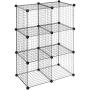 Amazon Basics 6 Cube Grid Wire Storage Shelves, Black