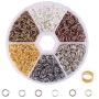 PandaHall Elite About 1800 Pcs Iron Open Jump Rings Unsoldered Diameter 6mm Wire 21-Gauge 6 Colors for Jewelry Findings
