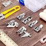 12 Pieces Sewing Machine Presser Foot Set Snap On Sewing Machine Spare Parts Accessories Multifunctional Sewing Foot Presser for Low Shank Sewing Machine, Compatible with Brother Singer Janome Toyota