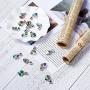 Kissitty 50-Piece Electroplated European Glass Dangle Heart Pendants Charm Beads Colorful 1'' (25mm with Silver Bails) for DIY Jewelry Making