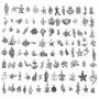 CCINEE Wholesale 100 Pieces Assorted Antique Charms Ocean Themed Sliver Pendants for Jewelry Making and Craft Making