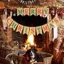 Jolik Burlap Merry Christmas Banner with Snowflakes - Christmas Burlap Banner Decoration for Home Christmas Decor