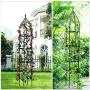 Hin Green Garden Obelisk Trellis, Durable Metal Trellis for Climbing Plants（2nd Generation）,87'' High, Spiral Plant Support, Decorative Vertical Gardening, Black, 1 pcs