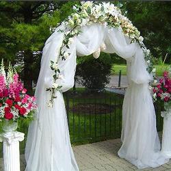 BalsaCircle White Decorative Metal Wedding Arch for Ceremony Outdoor Indoor Bridal Party Photo Booth Decorations