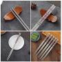 HuaLan Metal Alloy Chopsticks Stainless Steel Lightweight Chopsticks 5 Pairs Gift Set