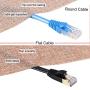 Jadaol Cat 7 Ethernet Cable 25 ft Shielded (SSTP), High Speed Solid Flat Internet Lan Computer patch cord, faster than Cat5e/Cat5/cat6, Durable Rj45 Cat7 network Wire for Router,Modem, Xbox, PS-Black