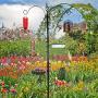 DAINTIER Bird Feeding Station Kit for Outdoors, 5 Prong Base, 92 Inch Black Metal Pole, Birdfeeder Birdbath Planter Hanger for Attracting Wild Birds
