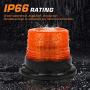 LED Strobe Light, 12V-24V Amber 40 LED Warning Safety Flashing Beacon Lights with Magnetic and 16 ft Straight Cord for Vehicle Forklift Truck Tractor Golf Carts UTV Car Bus