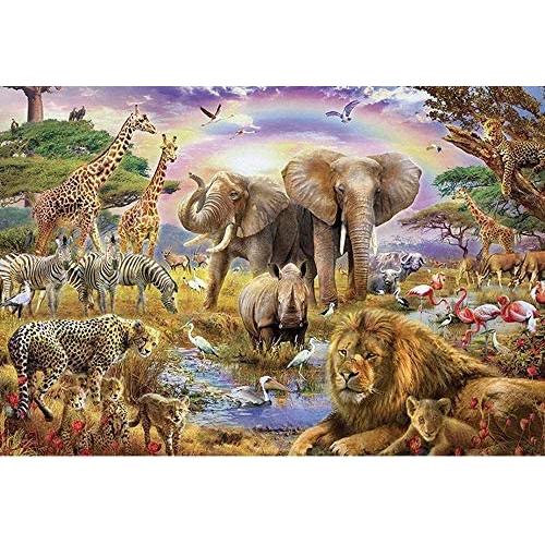 Jigsaw Puzzle 1000 Piece Puzzle for Kids Adult 27.5'' L x 19.7'' W Jigsaw Puzzle Stress Relief Game (African Animal)