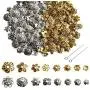 FEBSNOW About 160Pcs Spacer Beads Caps, Bali Style Mixed Tibetan Silver and Antique Gold Flower Bead Caps for Bracelet Necklace Earrings Jewelry Making Supplies FEBSNOW About 160Pcs Spacer Beads Caps, Bali Style Mixed Tibetan Silver and Antique Gold Flower Bead Caps for Bracelet Necklace Earrings Jewelry Making Supplies