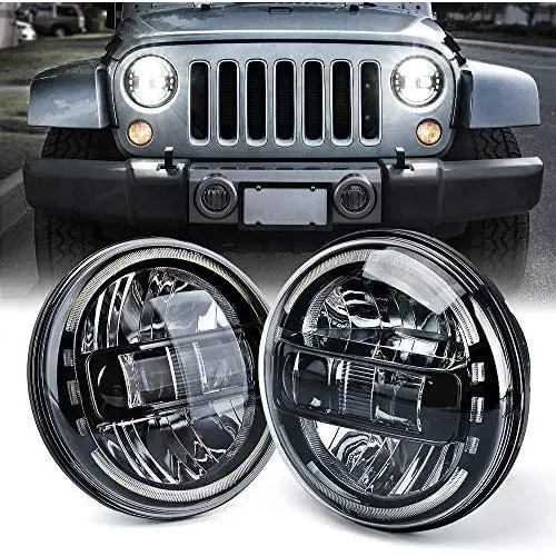 Xprite 7'' Inch CREE LED Headlights with High/Low Beam, Plug & Play, Halo DRL Round Headlamps DOT Approved for 1997-2018 Jeep Wrangler JK LJ CJ TJ Hummber H1 H2 Xprite 7'' Inch CREE LED Headlights with High/Low Beam, Plug & Play, Halo DRL Round Headlamps DOT Approved for 1997-2018 Jeep Wrangler JK LJ CJ TJ Hummber H1 H2