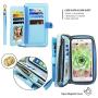 JAZ iPhone 8 Wallet Case / iPhone 7 Wallet Case - Multi-Function Money Pocket Wristlets Zipper Purse Detachable Magnetic 14 Card Slots Leather Wallet Case for Apple iPhone 8 / 7 / 6S / 6 Sky Blue