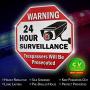 Signs Authority Reflective Warning 24 Hour Surveillance No Trespassing Metal Sign for Home Business Video Security CCTV Camera 12” by 12” Aluminum