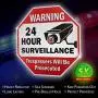Signs Authority Reflective Warning 24 Hour Surveillance No Trespassing Metal Sign for Home Business Video Security CCTV Camera 12” by 12” Aluminum