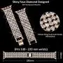 Goton Band Compatible with Apple Watch Band 44mm 42mm , Women Beads Link Crystal Bling Stainless Metal Replacement Strap for iWatch Band Series SE 6 5 4 3 2 1 (Rosegold, 44mm 42mm)