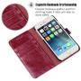 OCASE iPhone 6S Case [Free Screen Protector Included] Leather Wallet Flip Case for iPhone 6 / 6S Devices - Burgundy
