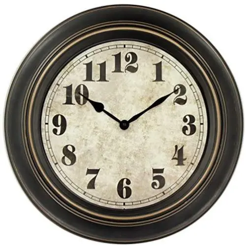 45Min 18-Inch Retro Wall Clock, Silent Non-Ticking Round Home Decor Wall Clock with Arabic Numerals 45Min 18-Inch Retro Wall Clock, Silent Non-Ticking Round Home Decor Wall Clock with Arabic Numerals