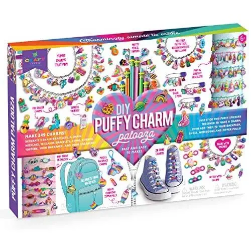 Craft-tastic – DIY Puffy Charm Palooza – Jewelry Making Kit Creates 249 Charms for Bracelets, Necklaces, Pencil Toppers, and Zipper Pulls – Fun Arts and Crafts Kit for Kids Craft-tastic – DIY Puffy Charm Palooza – Jewelry Making Kit Creates 249 Charms for Bracelets, Necklaces, Pencil Toppers, and Zipper Pulls – Fun Arts and Crafts Kit for Kids