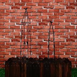 1.Go 2 Packs Garden Obelisk Metal Trellis Flower Support for Climbing Vines and Plants, 31.5'' x 4.7'' & 39.4'' x 5.9