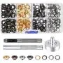 Pangda 200 Set Grommets with 3 Pieces Grommet Tools for Canvas Clothes Leather, 1/4 Inch Pangda 200 Set Grommets with 3 Pieces Grommet Tools for Canvas Clothes Leather, 1/4 Inch