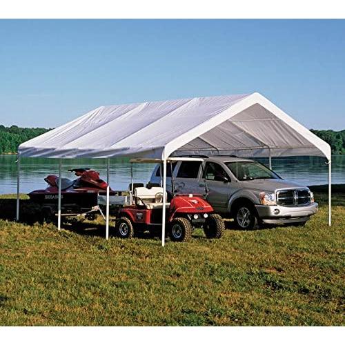 ShelterLogic 18 x 20 SuperMax Heavy Duty Steel Frame Quick and Easy Set-Up Canopy, white (26773)