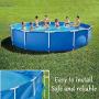 BF-DCGU Full-Sized Pools, Metal Frame Pool Round Frame Above Ground Pool Pond Family Swimming Pool Metal Frame Structure Pool, 10×2.5ft