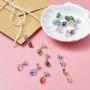 Beadthoven 100-piece Glass Drop Beads European Dangle Beads with Big Hole Alloy Brass Findings Silver Metal Color Spacer Beads for Jewelry Making Crafting Handmade Accessories Supplies |About 29x8mm