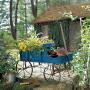 Amish Wagon Decorative Indoor/Outdoor Garden Backyard Planter, Blue