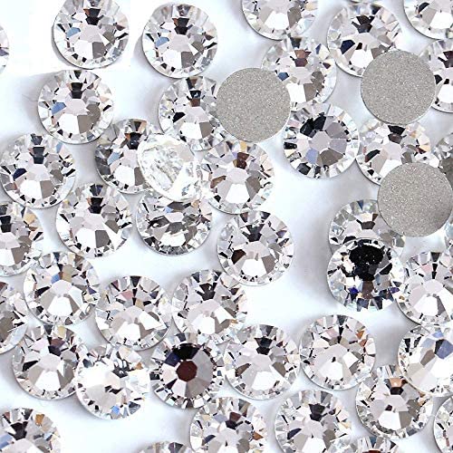 Onwon 1440 Pieces SS12 / 3.1mm Clear Crystal Flat Back Brilliant Round Rhinestones Glass Stones Glitter Gems Transparent Faux Diamond (Clear)