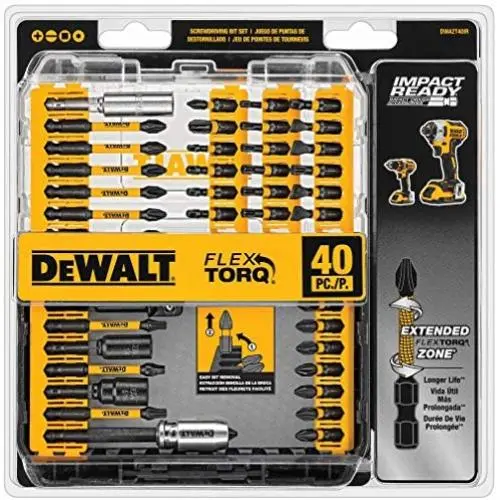 DEWALT Screwdriver Bit Set, Impact Ready, FlexTorq, 40-Piece (DWA2T40IR) DEWALT Screwdriver Bit Set, Impact Ready, FlexTorq, 40-Piece (DWA2T40IR)