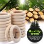 20Pcs Natural Wood Rings, HNYYZL Smooth Unfinished Wooden Ring Wood Circles for Craft, Ring Pendant and Connectors Jewelry Making, 6cm/2.4Inch in Diameter