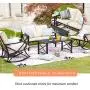 LOKATSE HOME 5Pcs Patio Furniture Conversation Bistro Sets Loveseat and 2 Coffee Table, Khaki