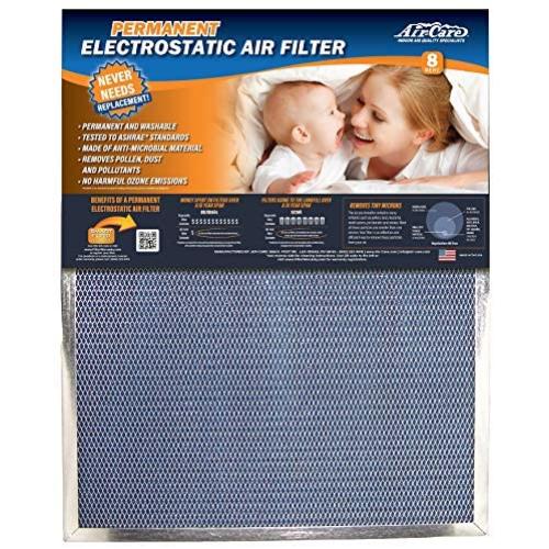 Air-Care 20x25x1 Silver Electrostatic Washable A/C Furnace Air Filter - Limited, Never Buy Another Filter!! - Made In the USA