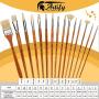 Artify 15 pcs Professional Paint Brush Set Perfect for Oil Painting with a Free Carrying Box