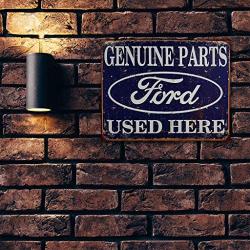 Imprints Plus Bundle Ford Parts Used Here Retro Tin Sign Décor - Vintage Inspired Metal Sign Complete with Screws for Hanging to Display in Your Home Bar, Garage, or Restaurant [12.5''X16''] (DTSN-1422)