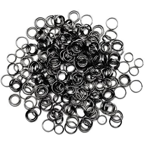 Cousin Jewelry Basics 6/8mm Split Ring, Gunmetal, 300-Piece