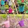 Ogima 10 Piece Metal Iron Hanging Flower Pots, Multicolor Ogima 10 Piece Metal Iron Hanging Flower Pots, Multicolor