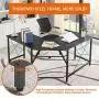 Mr IRONSTONE L-Shaped Desk 59'' Computer Corner Desk, Home Gaming Desk, Office Writing Workstation, Space-Saving, Easy to Assemble