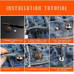 Pants Extender Button, Celendi 6 Style Jeans Waistband Extend or Reduce Button No Sew Metal Collar Button Pregnancy Pant Extenders Elastic Spring Buttons for Jeans, Collars, Cuffs - US Shipping
