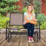 Giantex Patio Glider Stable Steel Frame for Outdoor Backyard,Beside Pool,Lawn, Swing Loveseat Patio Swing Rocker Lounge Glider Chair