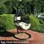 Sunnydaze Egg Chair Stand with Extra-Wide Round Base - Durable Steel Metal Construction with Black Powder-Coated Finish - Hardware Included - Ideal for Patio, Lawn or Backyard - 76-Inch