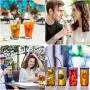 Metal Straws Stainless Steel Straws,Set of 8 10.5'' 8.5'' Reusable Rainbow Multi-Colored Drinking Straws for 30/20oz Tumbler Cold Beverage,Eco-friendly Metal Straws with 2 Cleaning Brushes 1 Case
