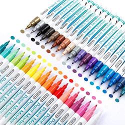 Paint Pens, Shuttle Art 36 Colors Acrylic Paint Markers, Low-Odor Water-Based Quick Dry Paint Markers for Rock, Wood, Metal, Plastic, Glass, Canvas, Ceramic